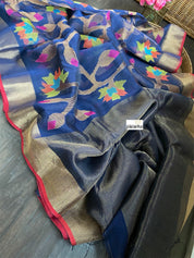 Designer Jamdaani- Blue Floral