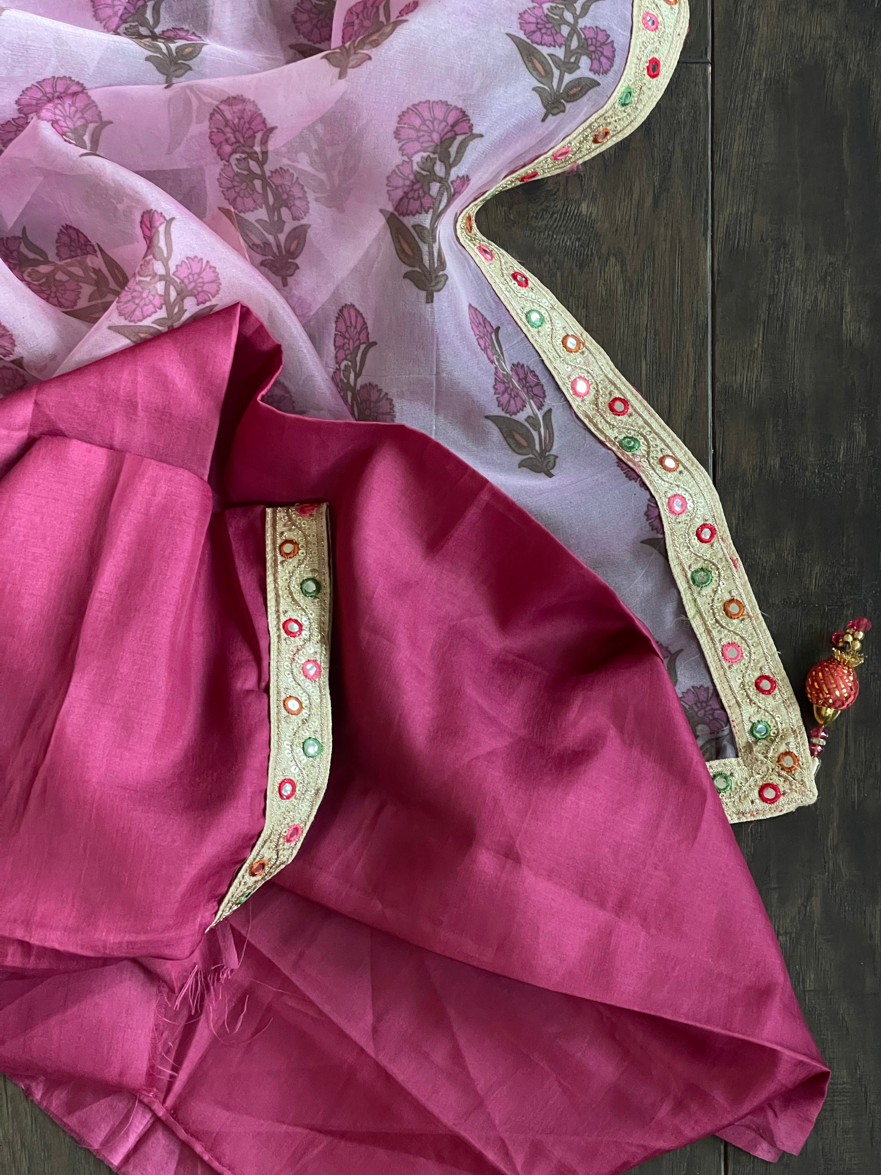 Designer Organza Floral - Light Pink
