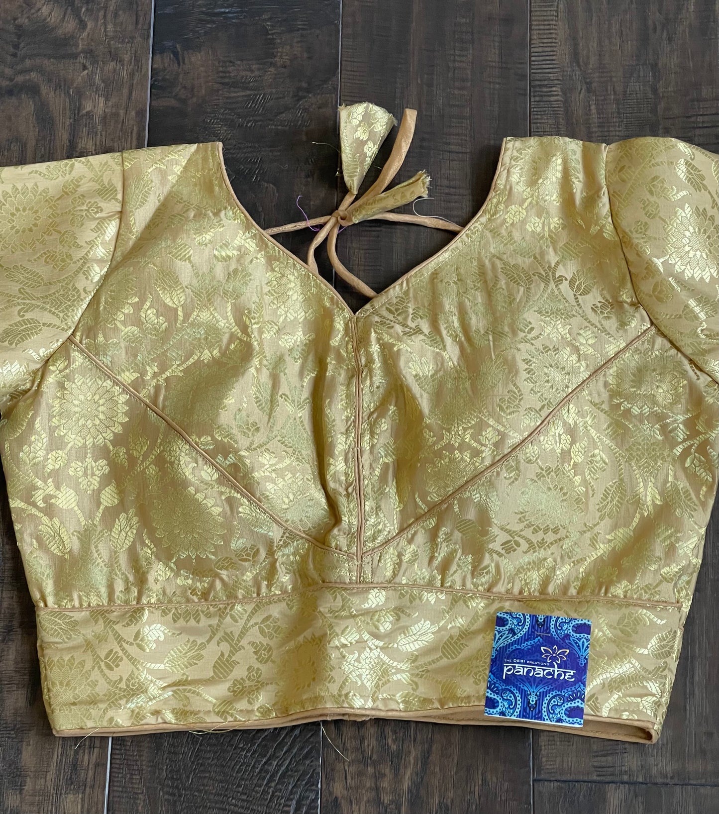 Designer Blouse - Golden Brocade Full Sleeve