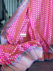 Katan Silk Banarasi - Shot Pink Paithani Woven