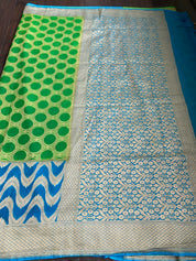 Khaddi Georgette Banarasi - Green Firozi