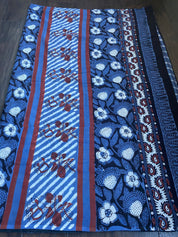 Soft Cotton Ajrakh Saree - Blue Grey Black Maroon Printed