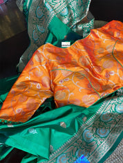 Designer Blouse - Orange Meenakari