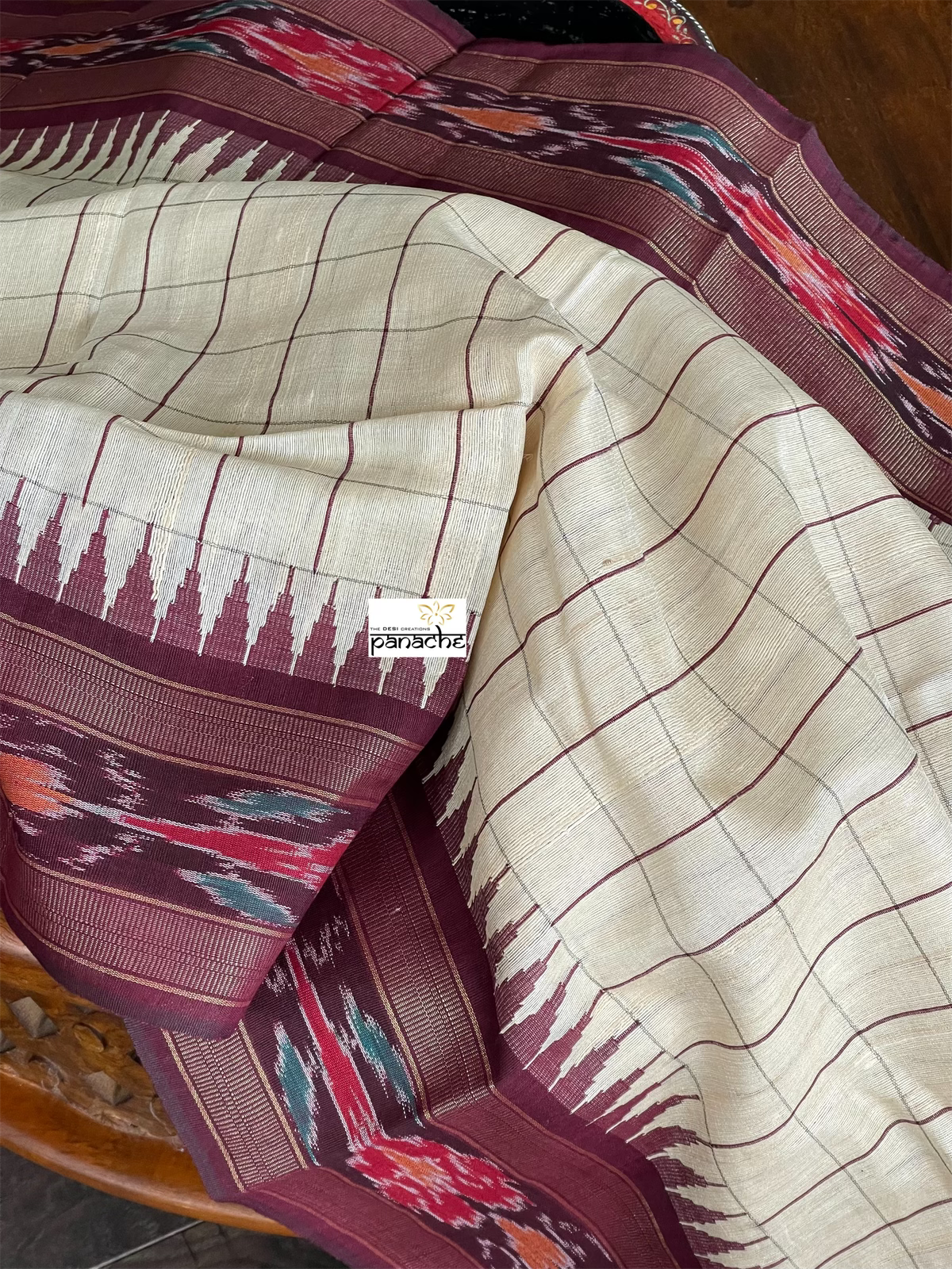 Pure Gicha Tussar Silk - Tussar Color Burgundy