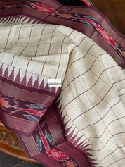 Pure Gicha Tussar Silk - Tussar Color Burgundy