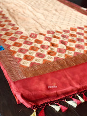 Khaddi Georgette Banarasi - Peach Meenakari