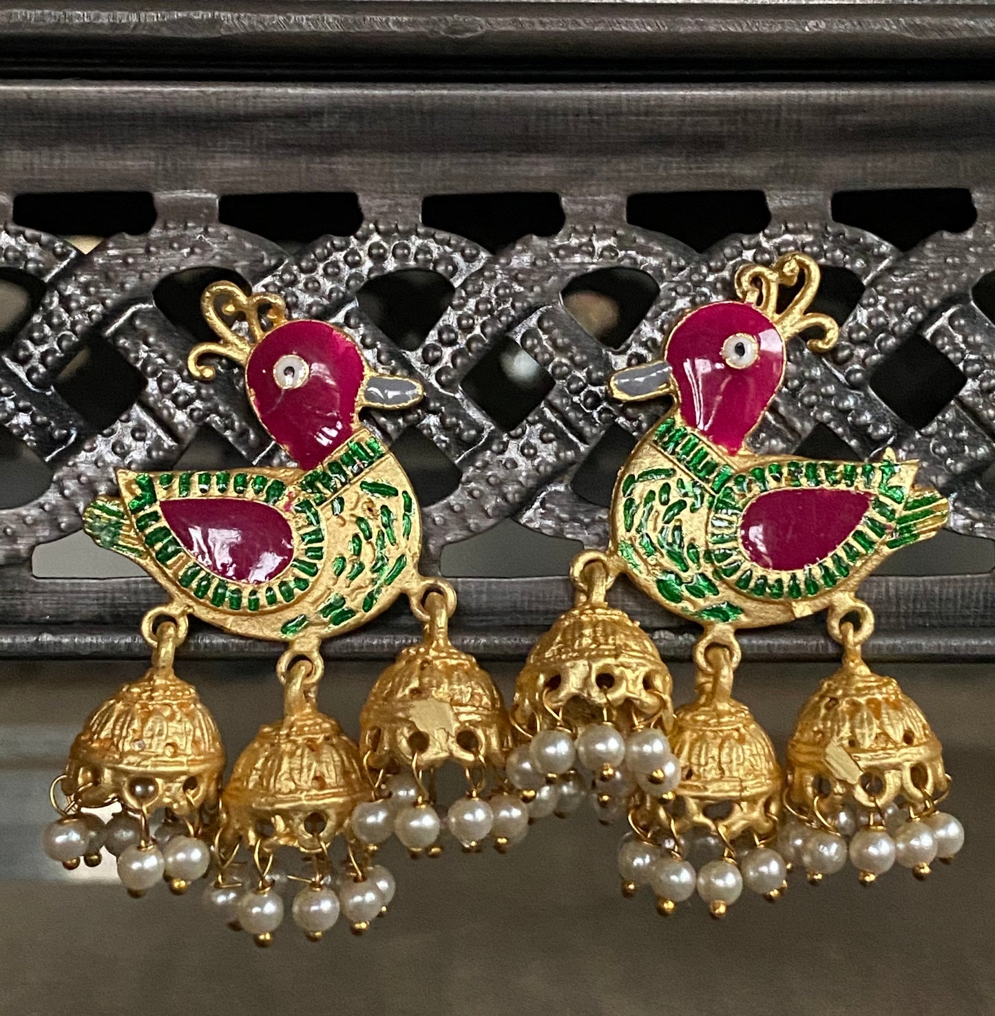Jewelry Earring - Bird Jhumki Gold