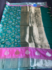Kota Silk Jangla - Green Pink