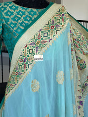 Designer Blouse - Sea Green Zari Jaal work