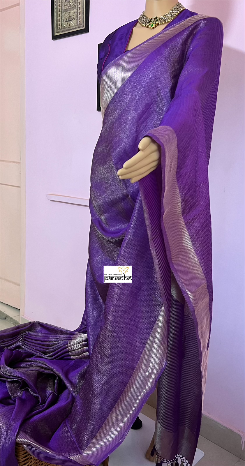 Tissue Katan Silk Banarasi - Purple