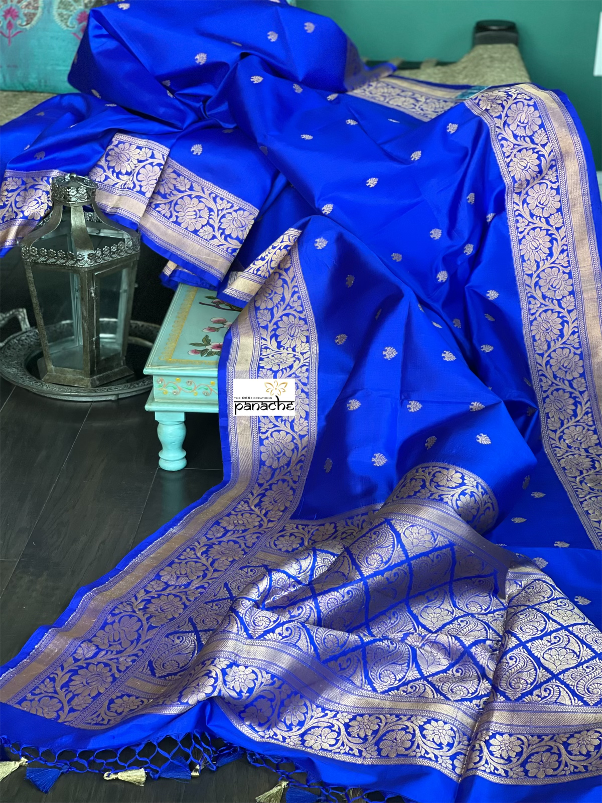 Katan Silk Banarasi -  Royal Blue Kadwa