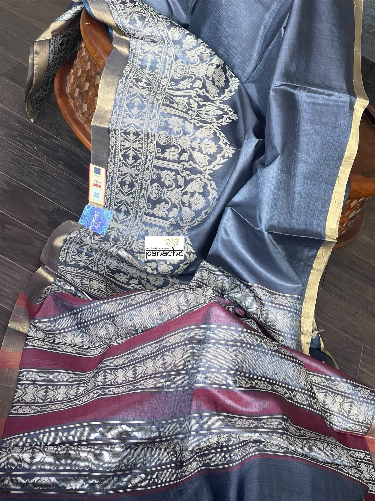 Pure Tussar Silk Woven - Charcoal Grey