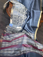 Pure Tussar Silk Woven - Charcoal Grey