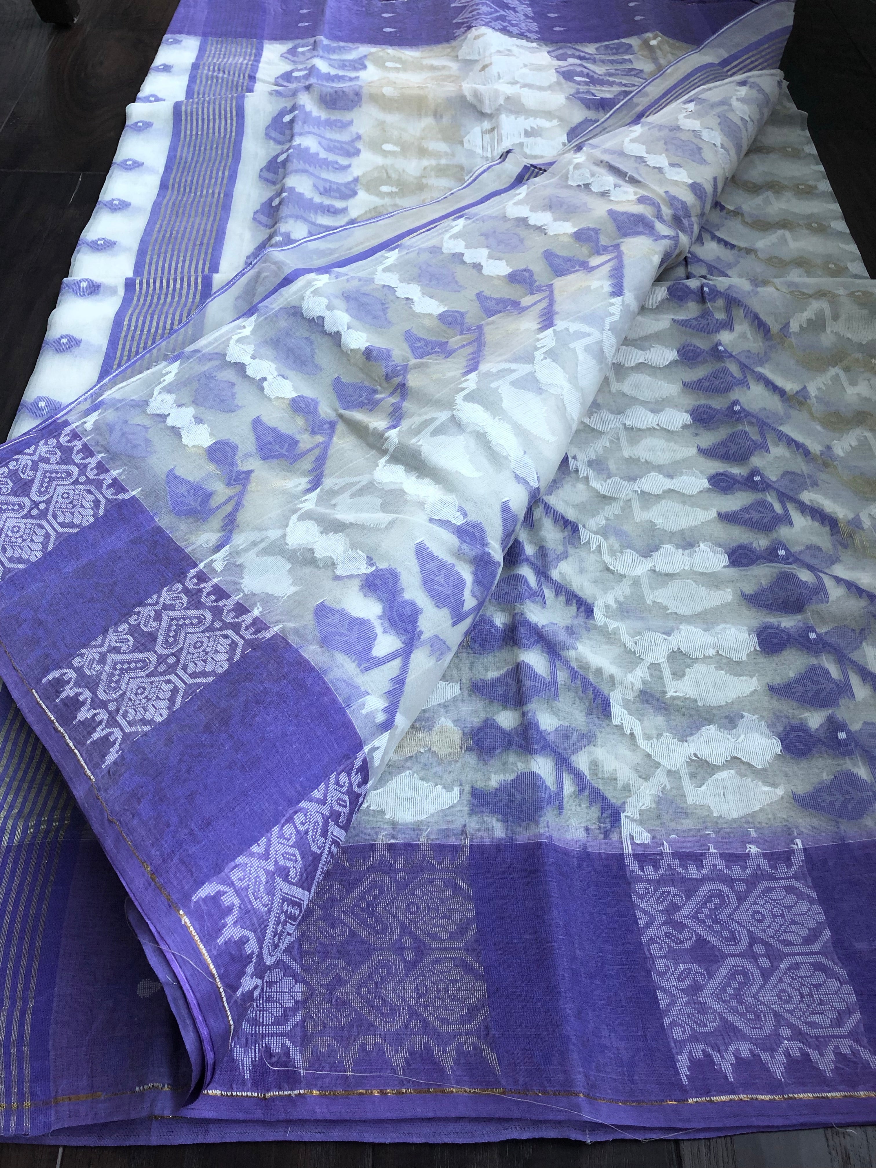 Jamdaani - OffWhite Lavender