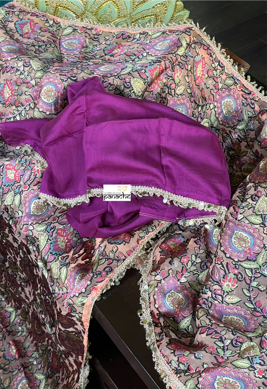 Designer Organza Satin - Multi color