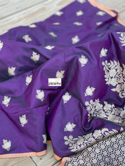 Pure Katan Silk Banarasi - Shot Purple
