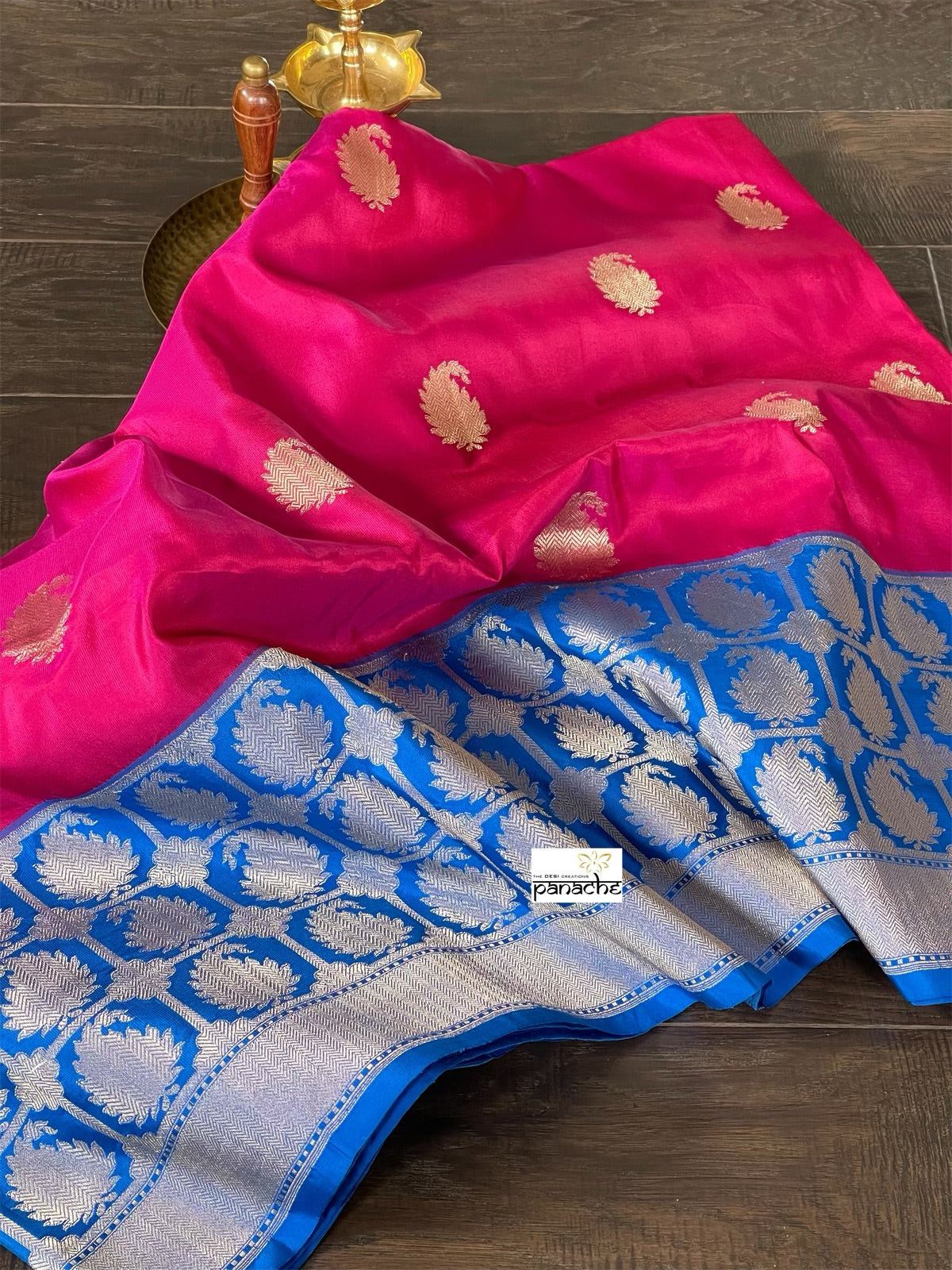 Pure Katan Silk Banarasi - Magenta Pink