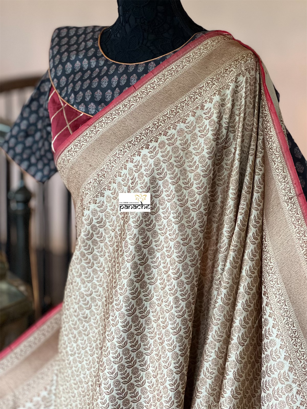Designer Blouse - Maroon Black