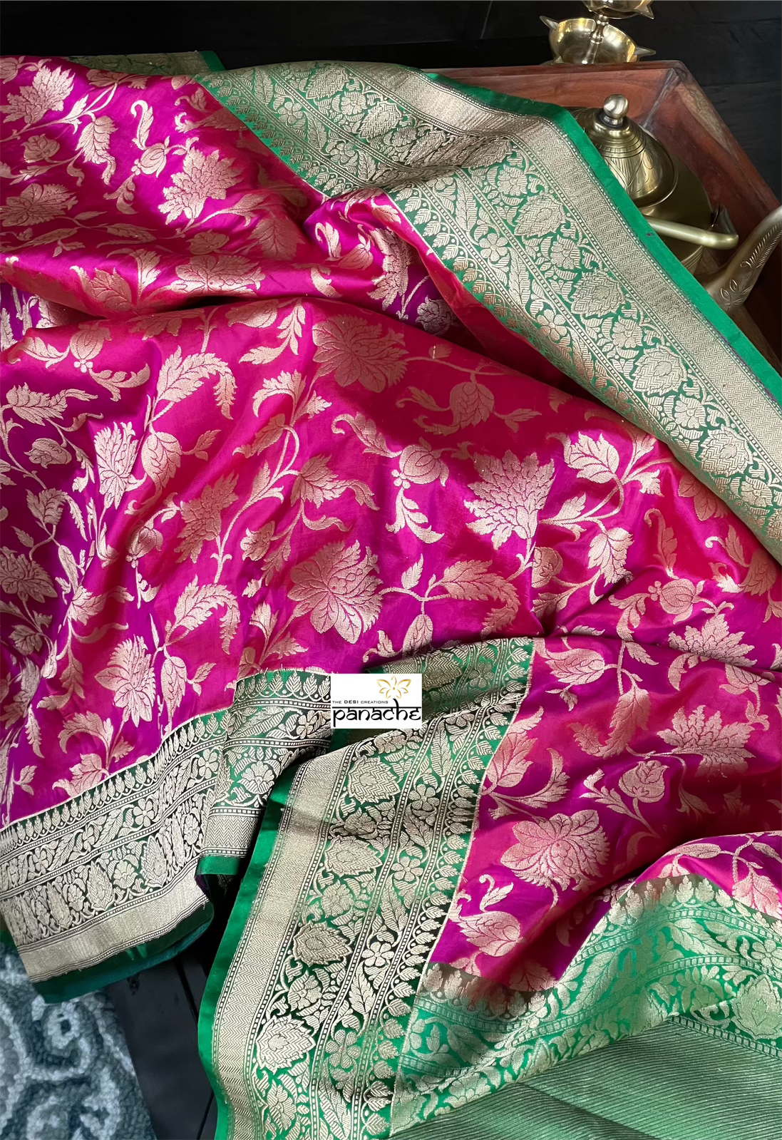 Pure Silk Banarasi - Pink Green