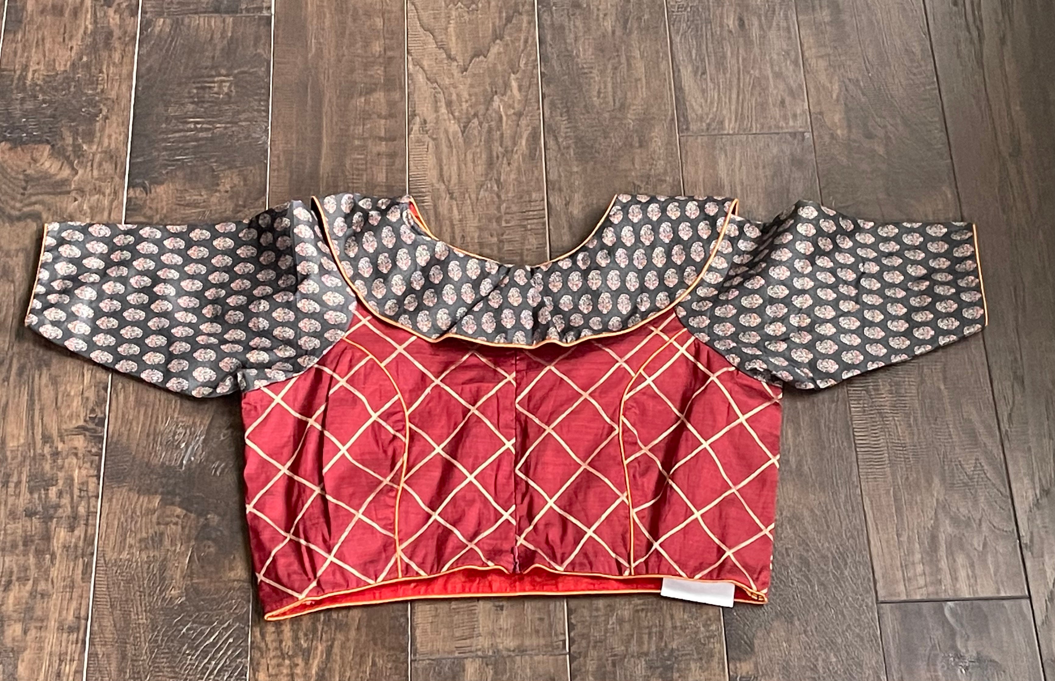 Designer Blouse - Maroon Black