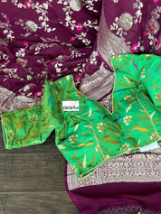 Designer Blouse - Green Meenakari