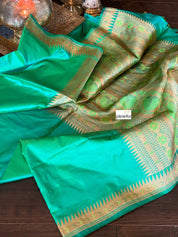 Katan Silk Banarasi - Sea Green Paithani Khadwa Woven
