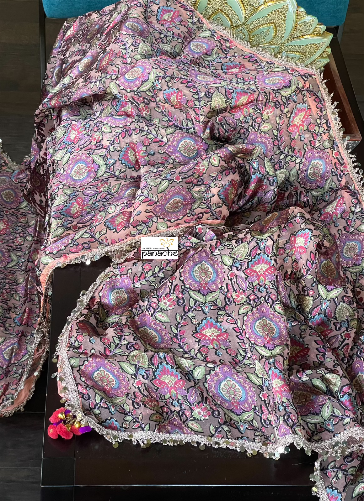 Designer Organza Satin - Multi color