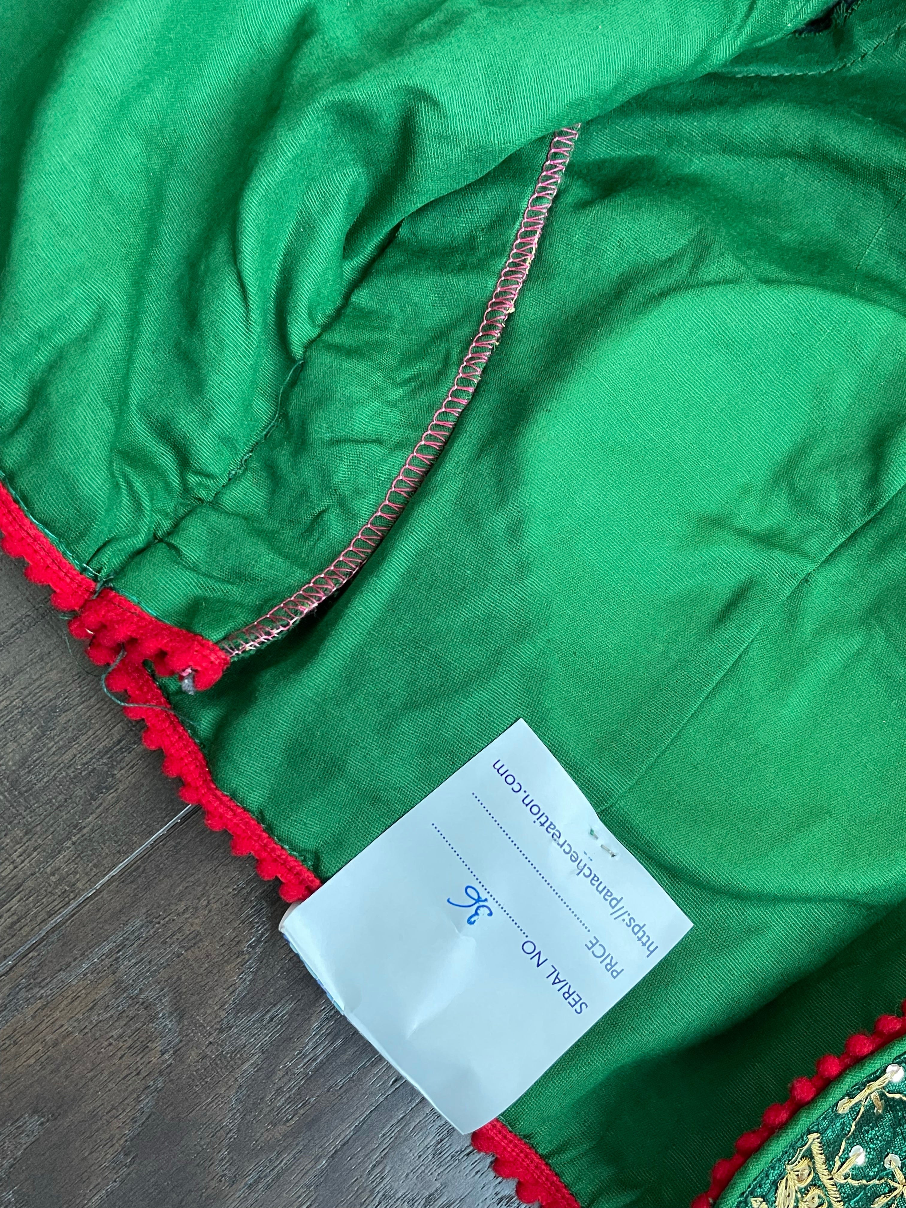 Designer Blouse - Green Red embroidered