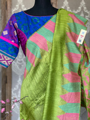 Matka Silk - Green Pink Firozi