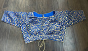 Designer Blouse - Royal Blue Brocade