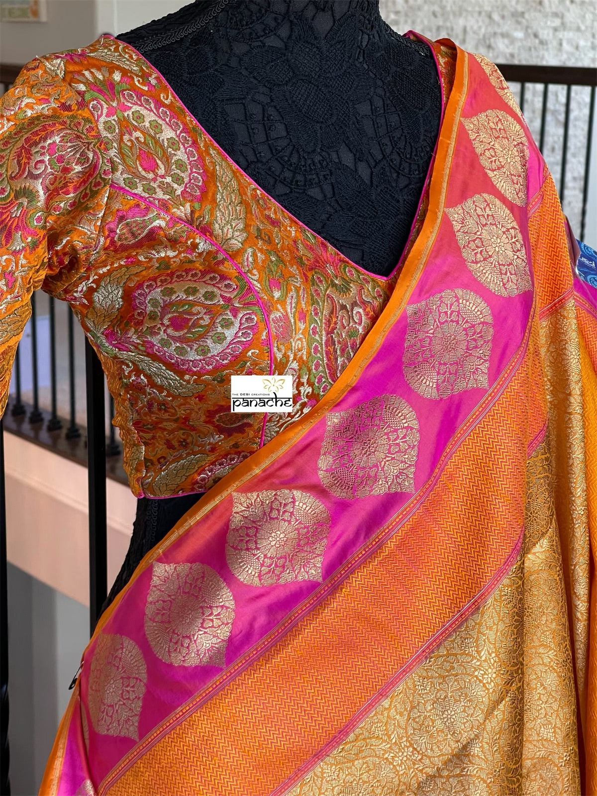 Pure Silk Brocade Banarasi - Mustard Yellow Kadwa Woven