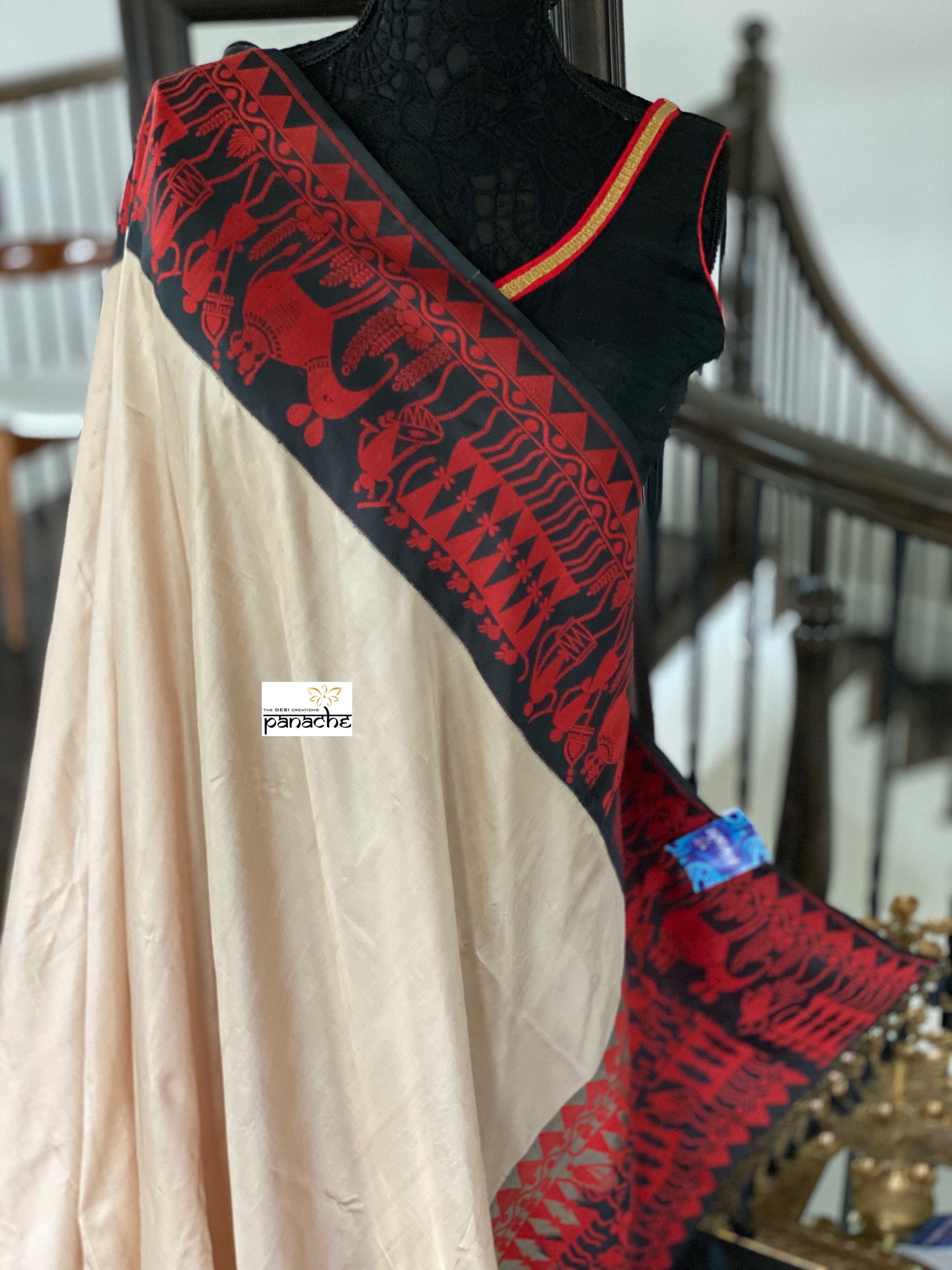 Pure Silk Banarasi - Light Mocha