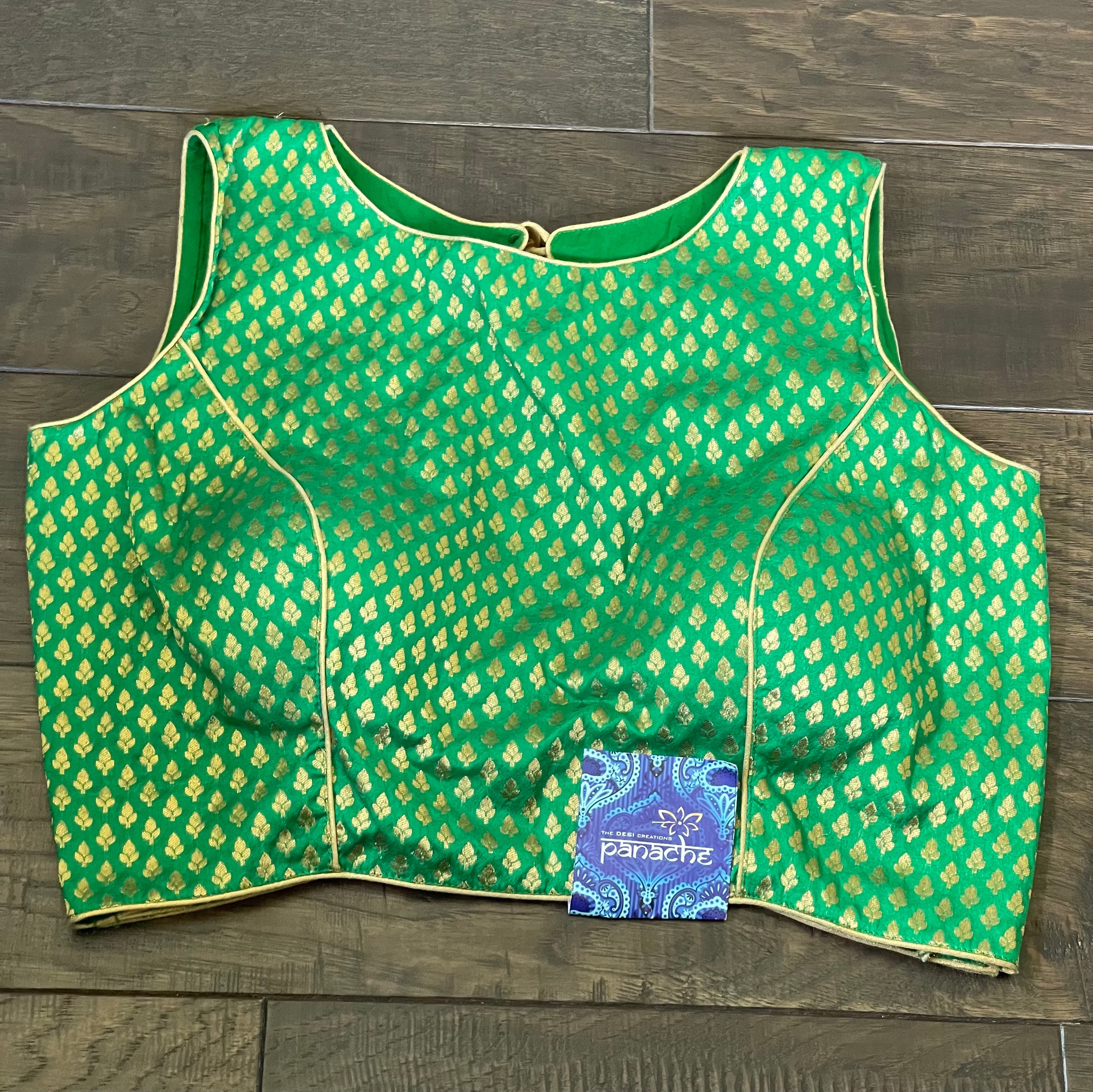 Designer Blouse - Green Banarasi Motifs