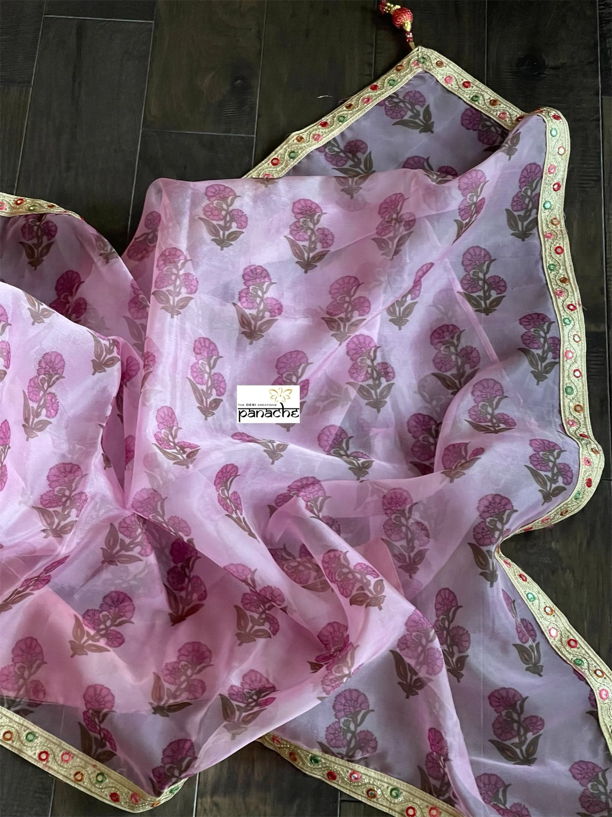 Designer Organza Floral - Light Pink