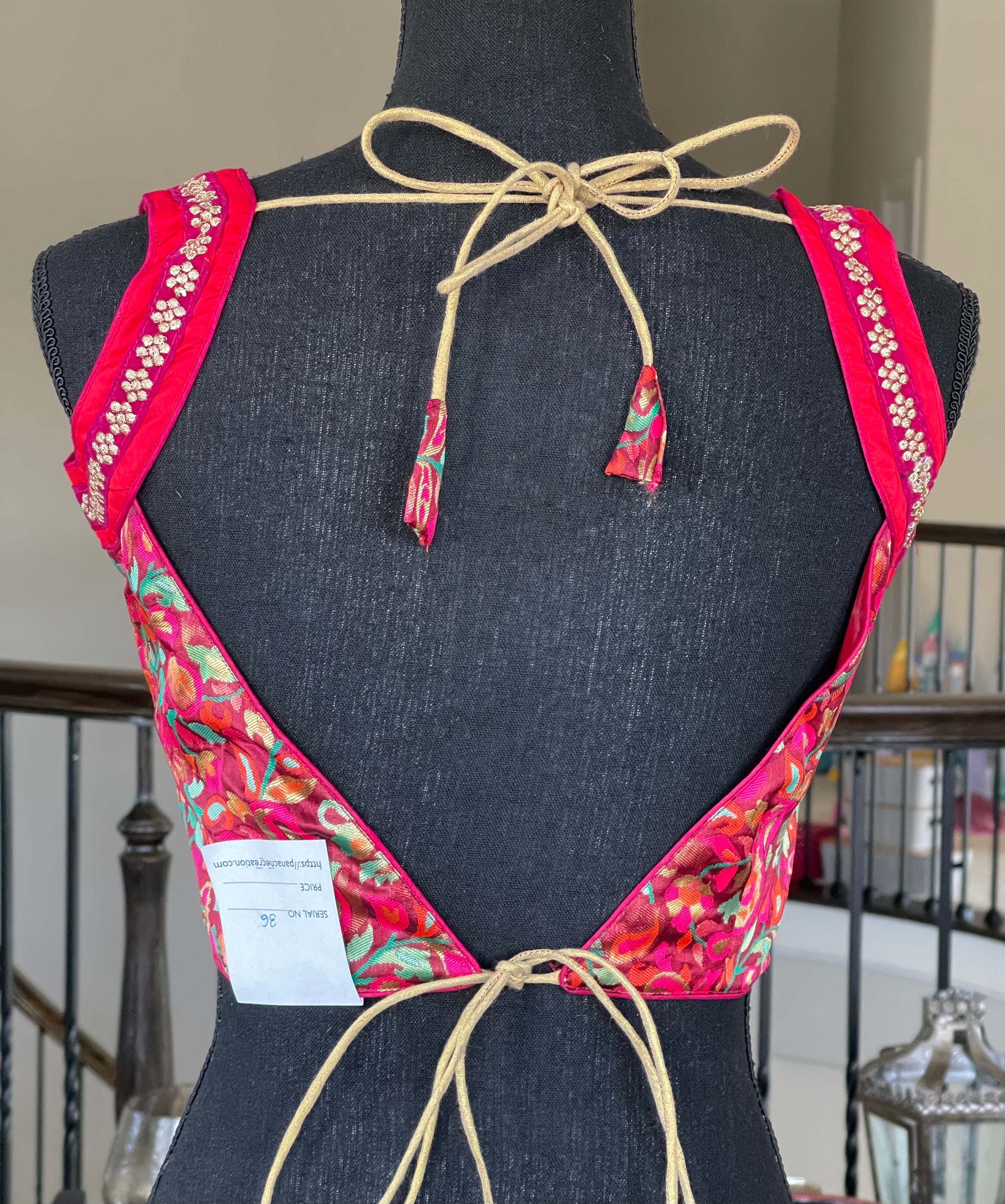 Designer Blouse - Maroon Red Pashmina Woven