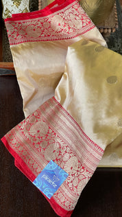 Pure Katan Silk Banarasi - Tussar Color Red