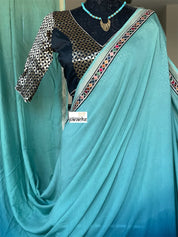 Designer Blouse - Black Gold Zari