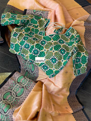 Designer Blouse - Green Black Woven