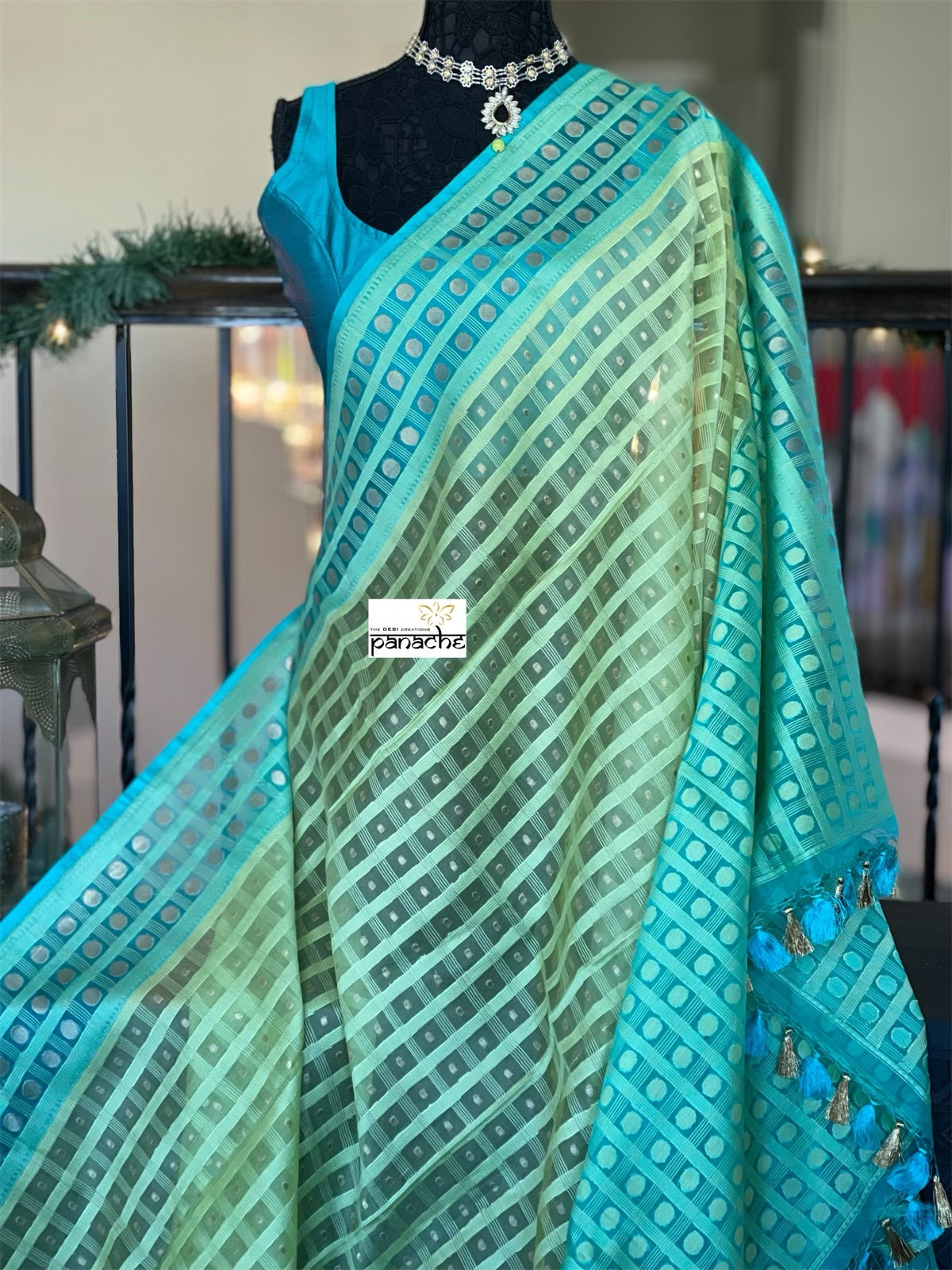 Organza Silk Banarasi - Pista Green Firozi