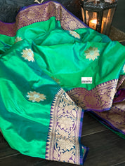 Pure Silk Banarasi - Sea Green Kadwa Woven