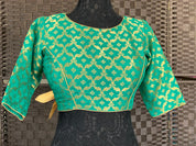 Designer Blouse - Sea Green Zari Jaal work