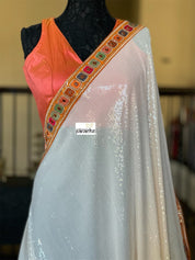 Designer Blouse - Rust Orange Raw Silk