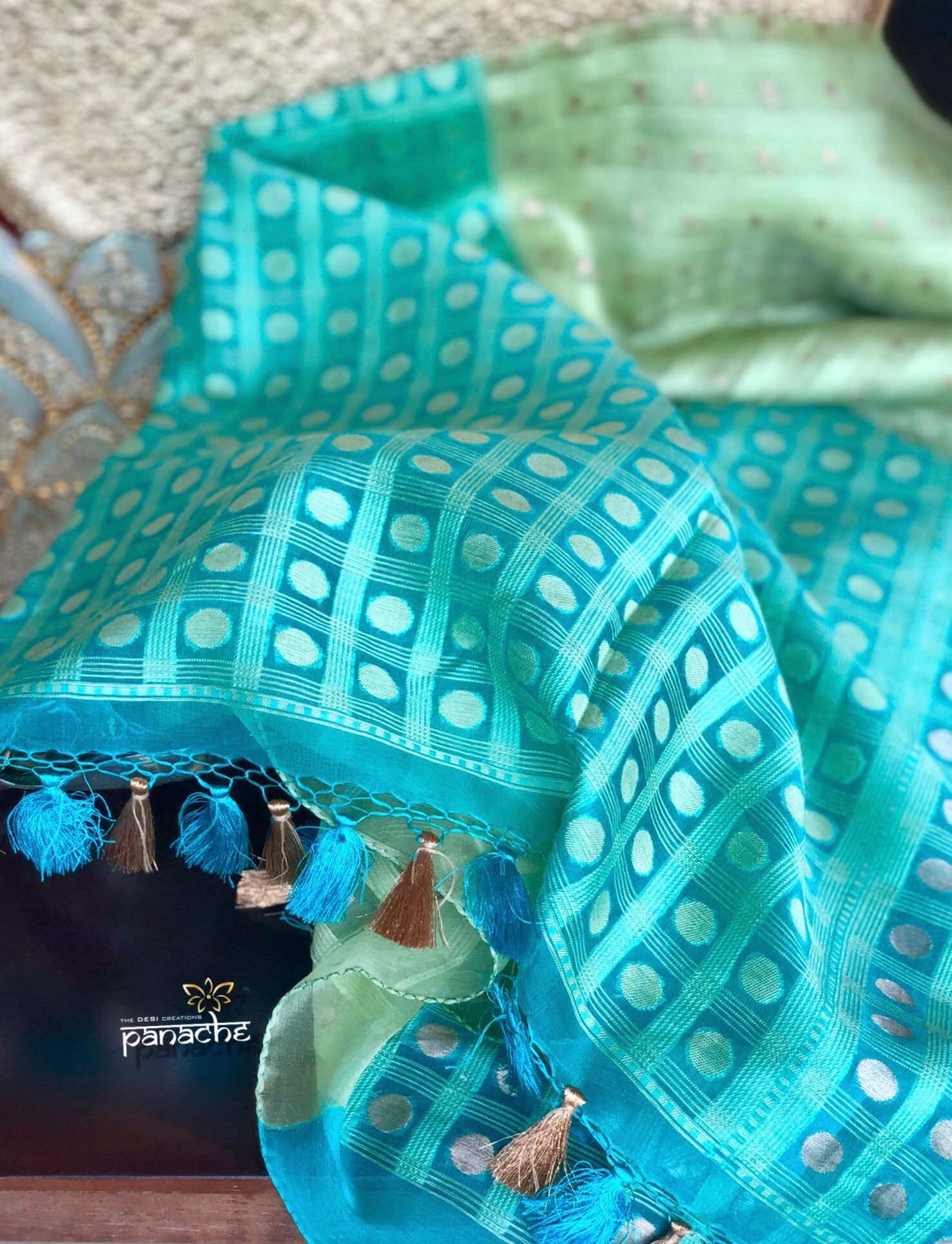 Organza Silk Banarasi - Pista Green Firozi