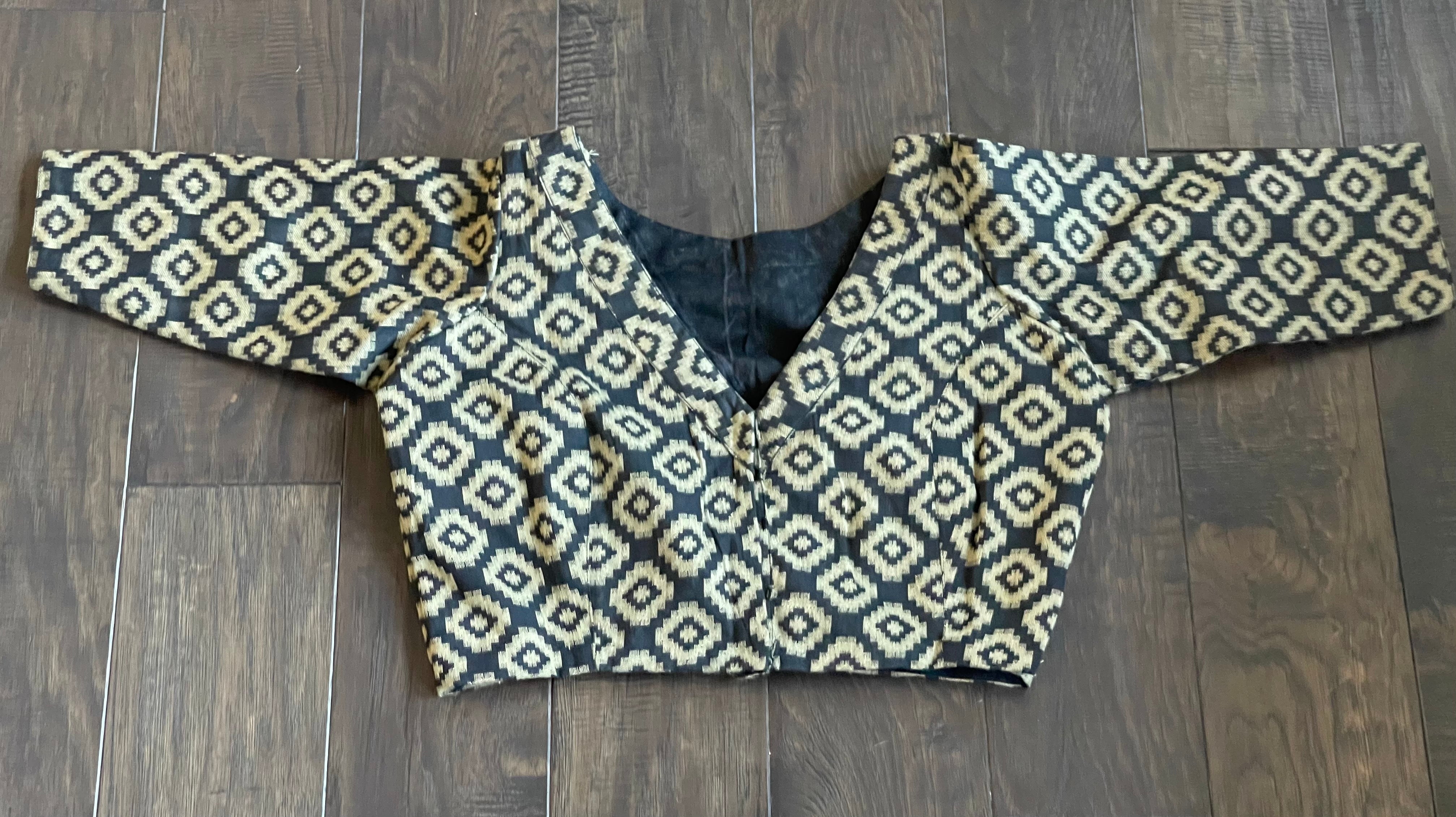 Designer Blouse - Black Beige