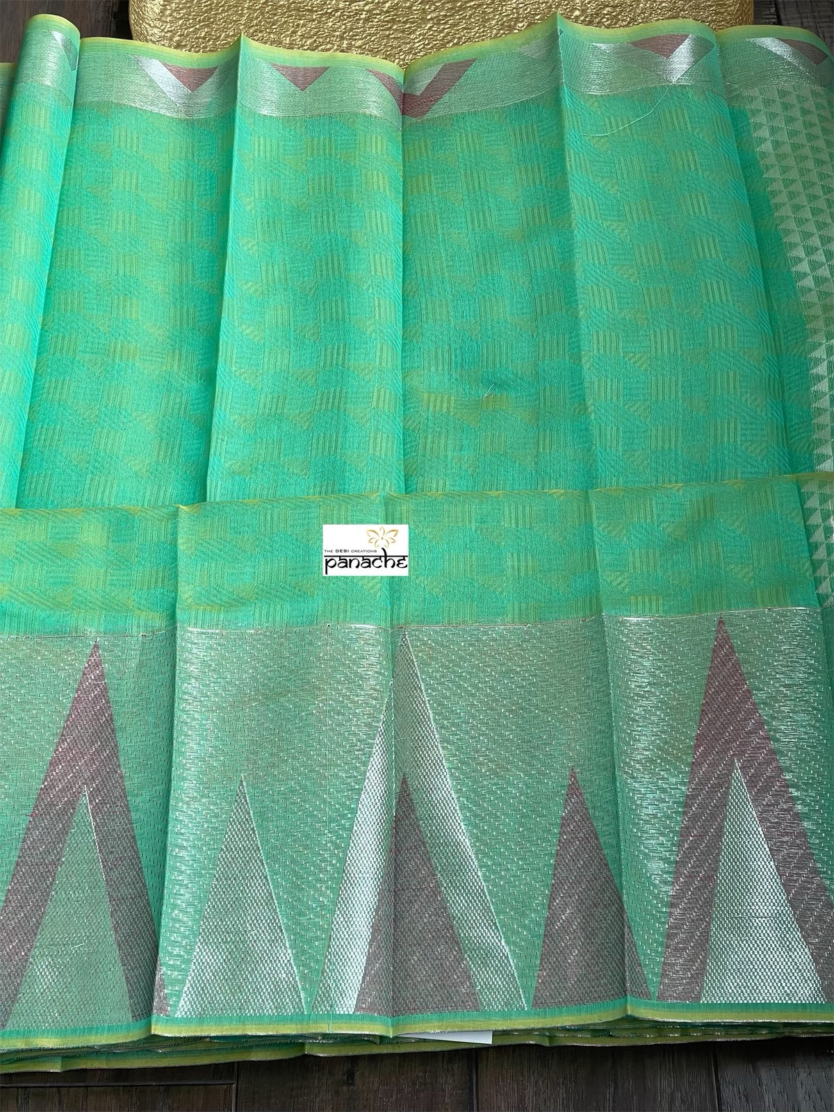 South Cotton Silk - Sea-Green Magenta Pink