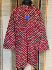 Cotton Printed Kurta Men - Maroon 4XL-48
