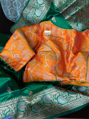Designer Blouse - Orange Meenakari