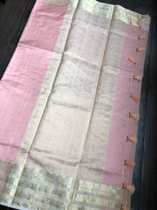 Pure Chanderi Silk - Light Pink Eknalya woven