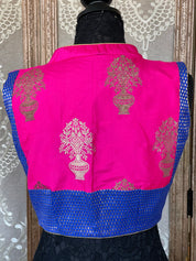 Designer Blouse - Magenta Royal Blue