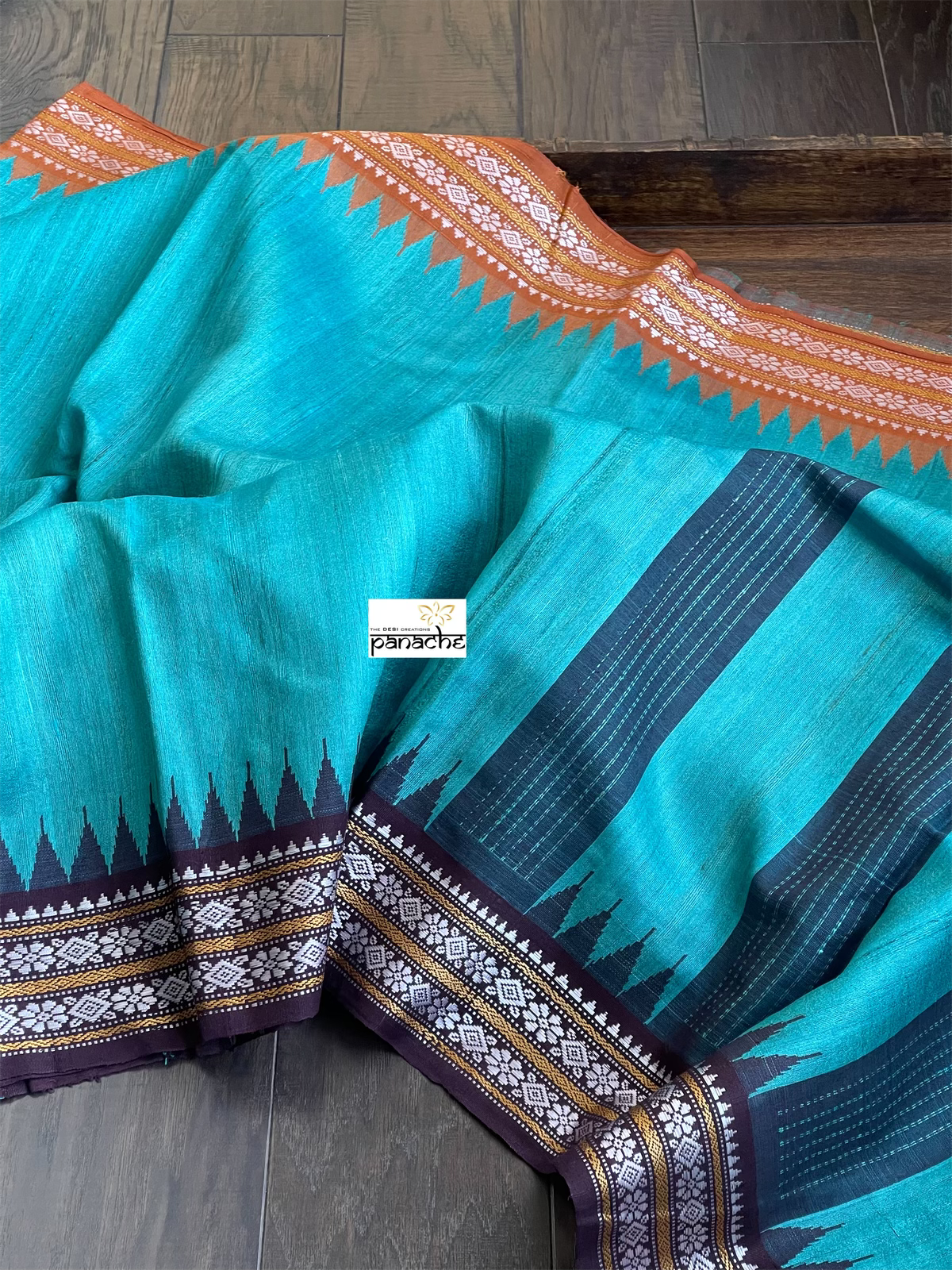 Pure Tussar Silk - Firozi Blue